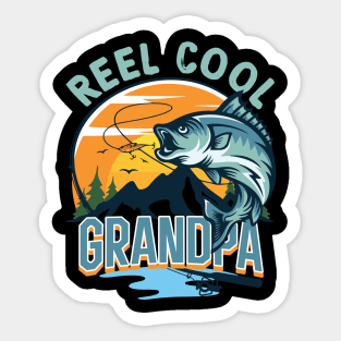 Fishing Reel Cool Grandpa Gift For Men Fathers Day Sticker